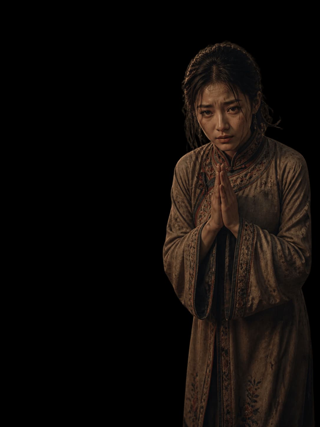 หญิงชาวนครมังกรยกมือขออภัยระหว่างปิดปรับปรุง